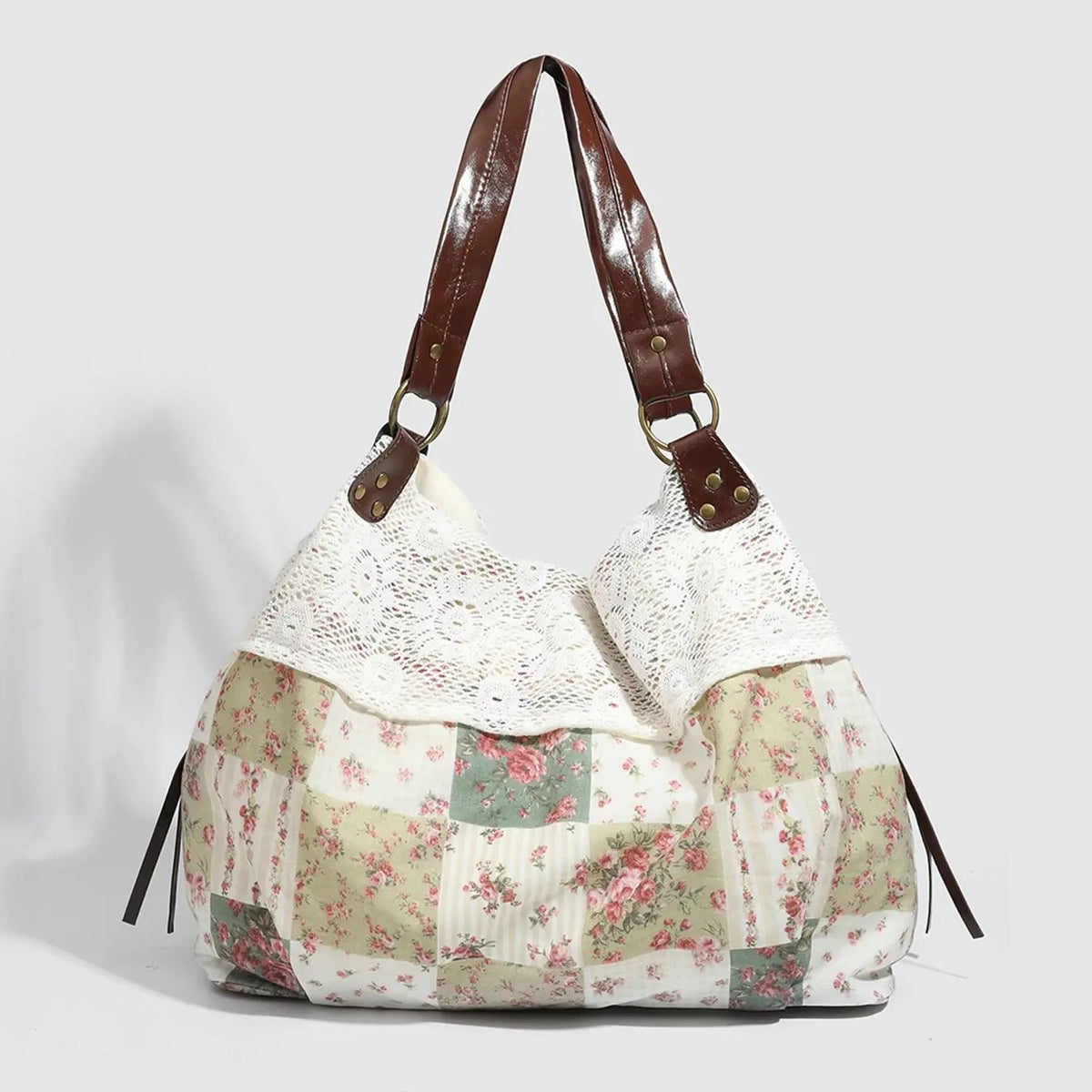 Romantic Floral Patchwork Tote Bag