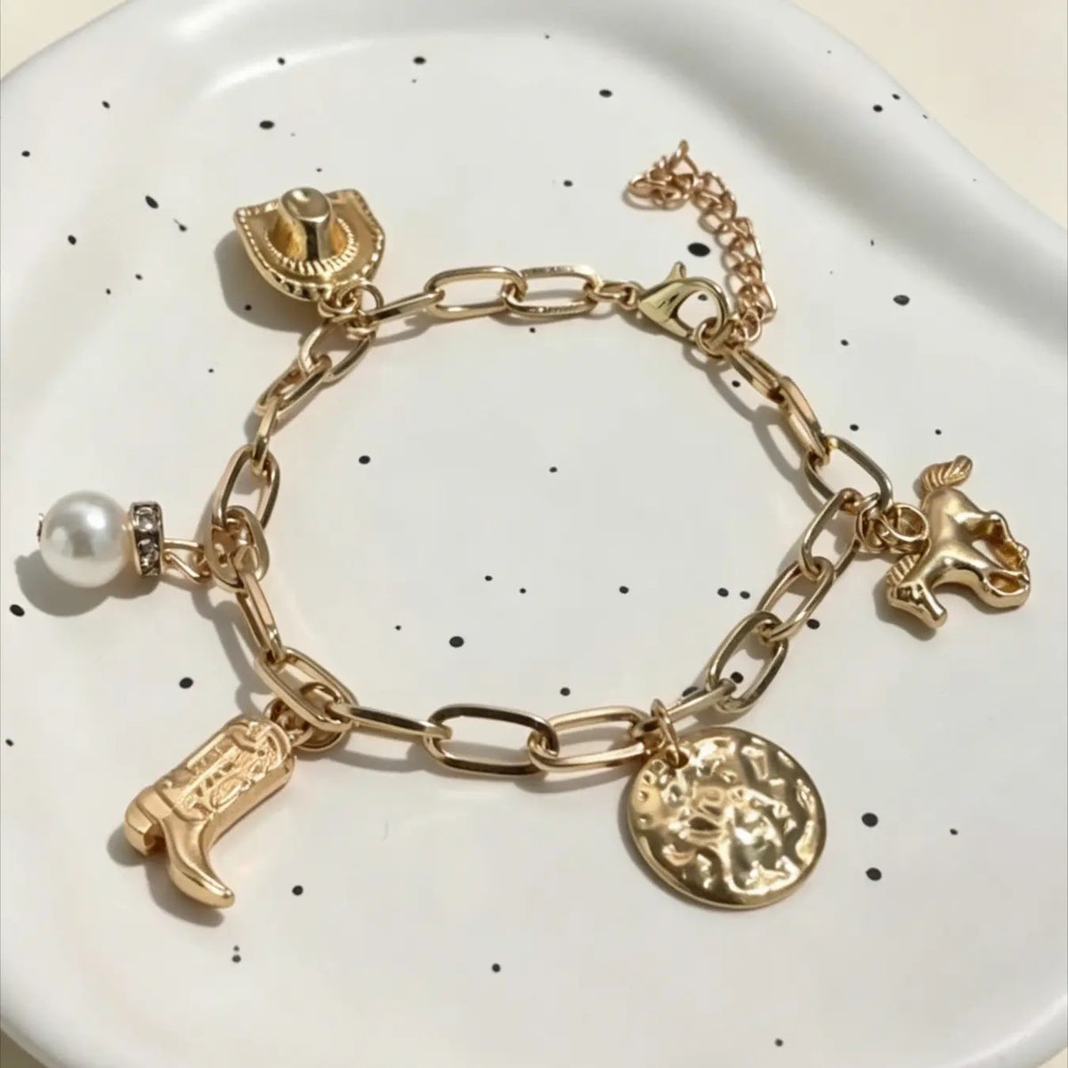 Boho Western Cowboy Charm Bracelet
