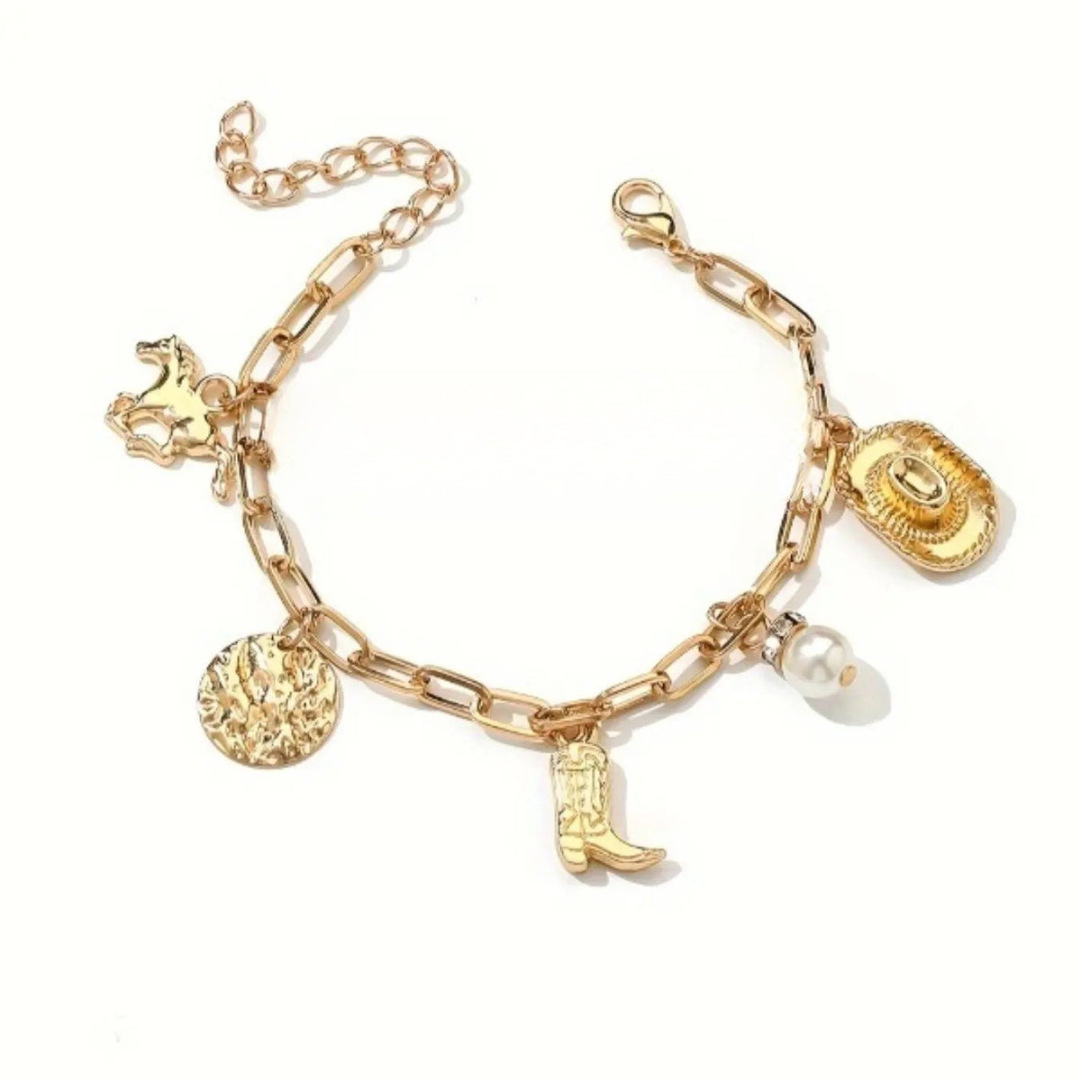 Boho Western Cowboy Charm Bracelet