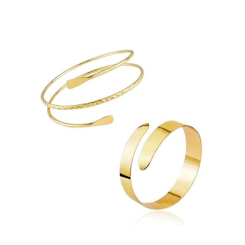 Classy Geometric Spiral Open Cuff Bracelet