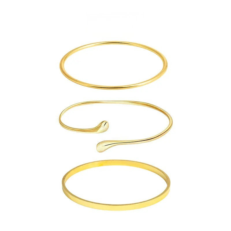 Classy Geometric Spiral Open Cuff Bracelet