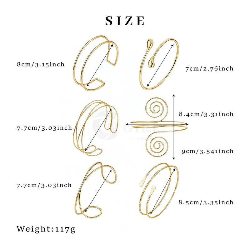 Classy Geometric Spiral Open Cuff Bracelet