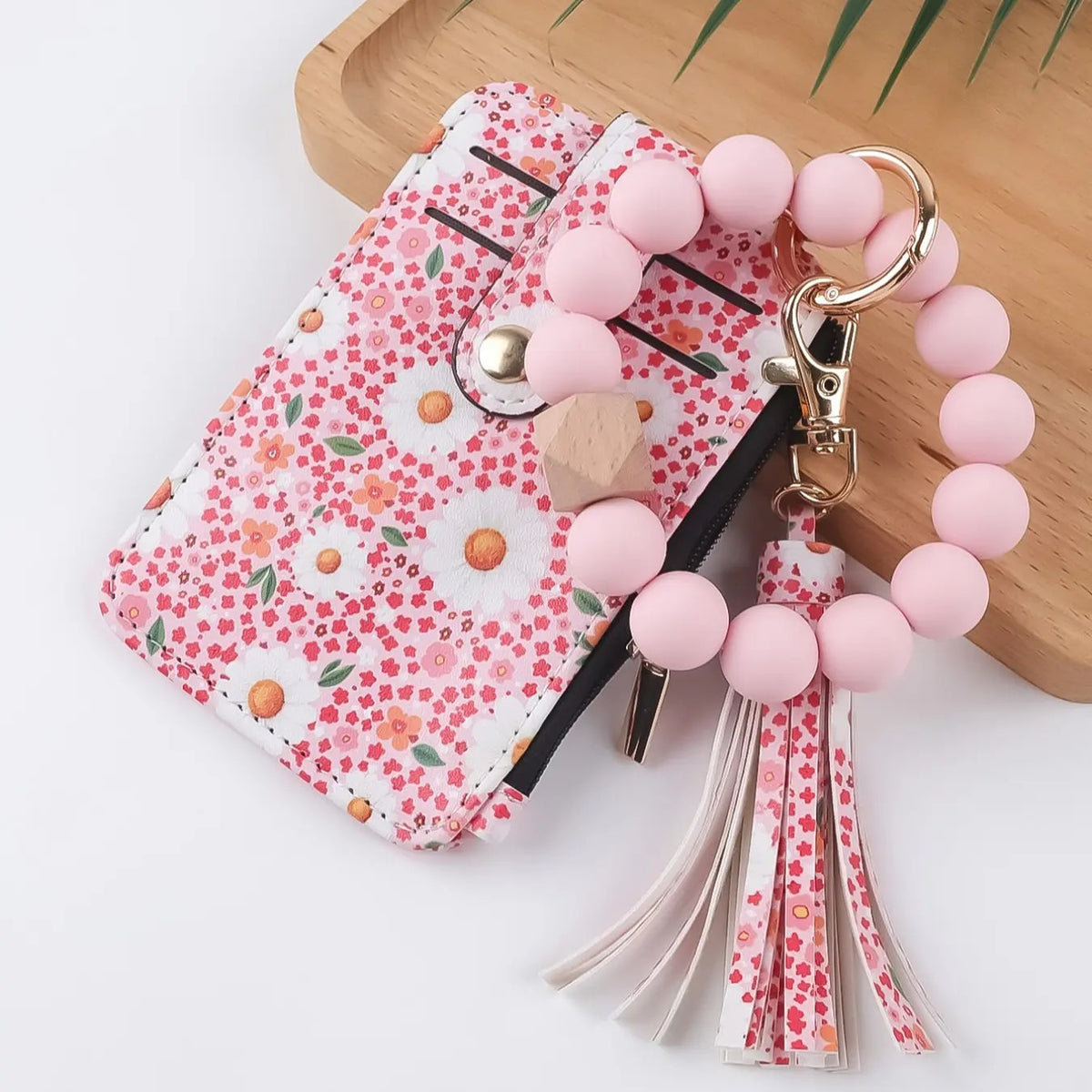 Boho Leopard Print Beaded Card Holder