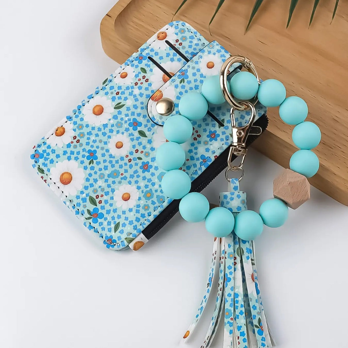 Boho Leopard Print Beaded Card Holder