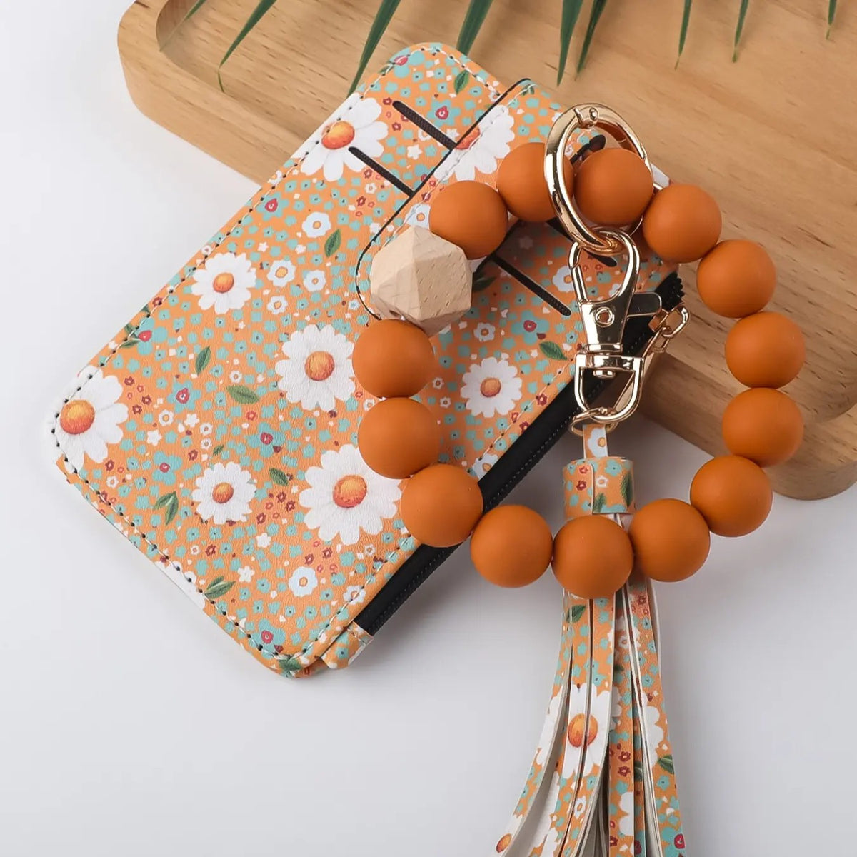 Boho Leopard Print Beaded Card Holder