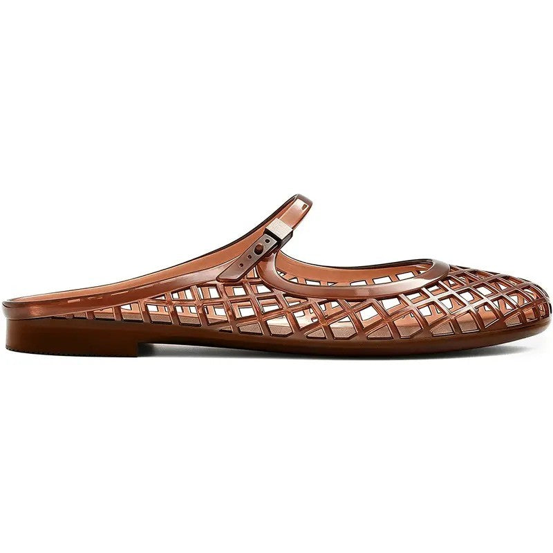Adjustable Woven Jelly Fisherman Sandals