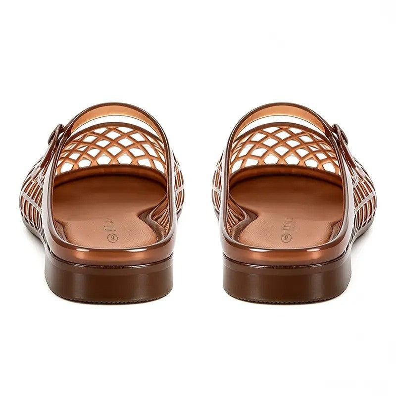 Adjustable Woven Jelly Fisherman Sandals