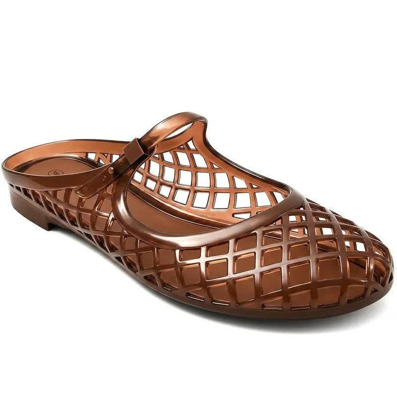 Adjustable Woven Jelly Fisherman Sandals
