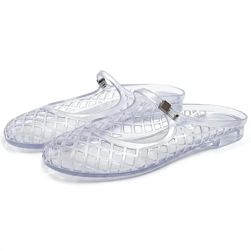 Adjustable Woven Jelly Fisherman Sandals