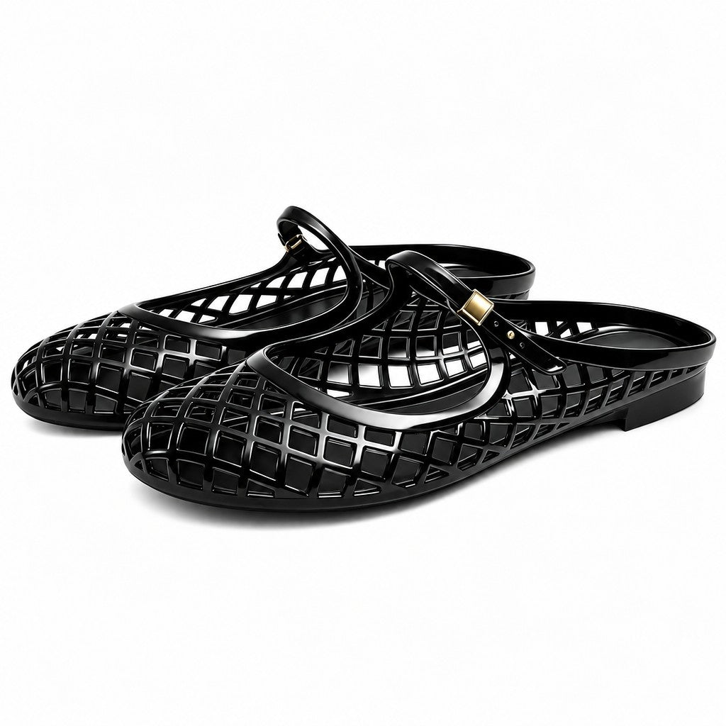 Adjustable Woven Jelly Fisherman Sandals