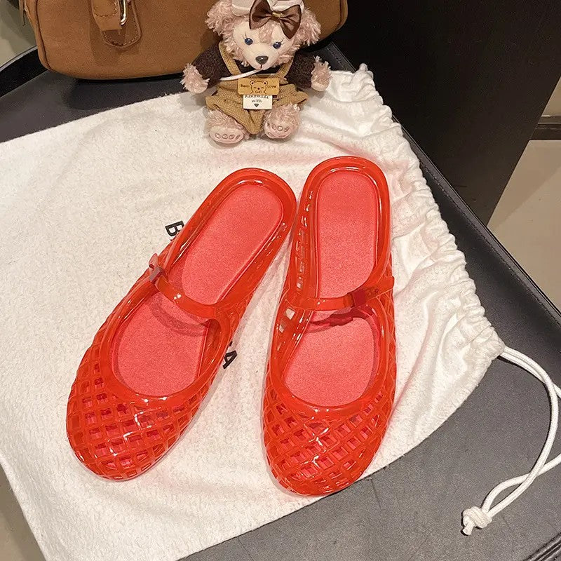 Adjustable Woven Jelly Fisherman Sandals