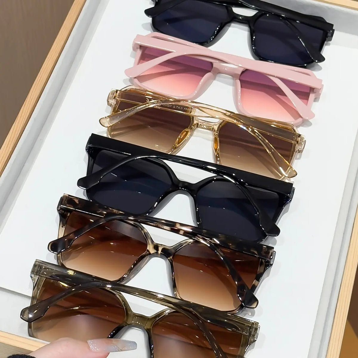 6pc Classy Oversized Square Sunglasses Set