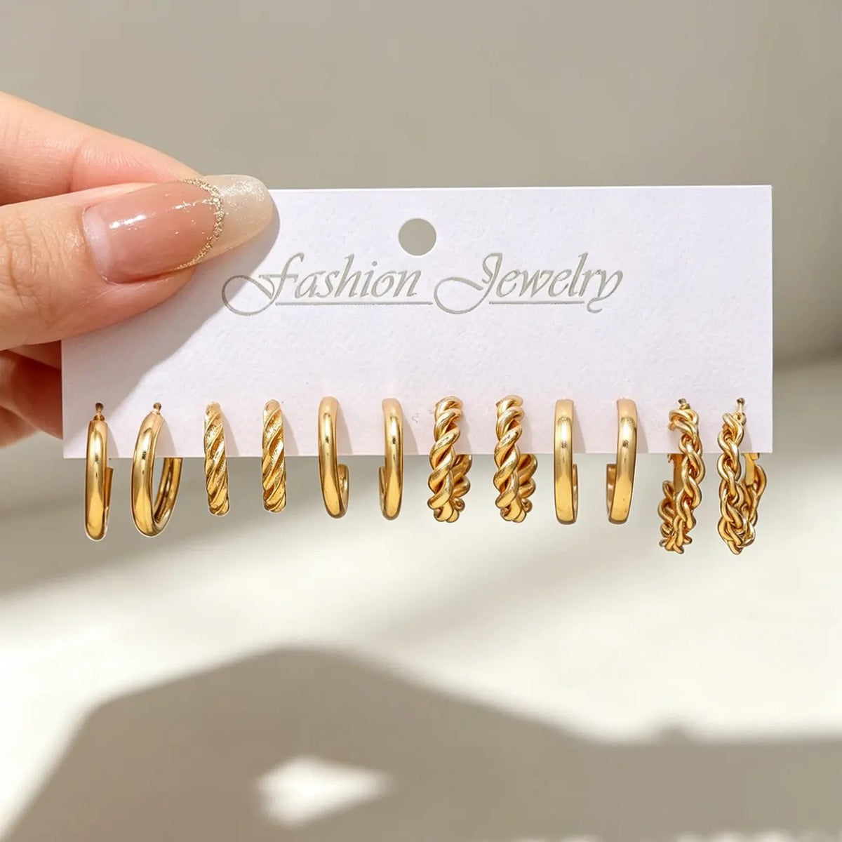 24pc Boho Textured Hoop Earring Set