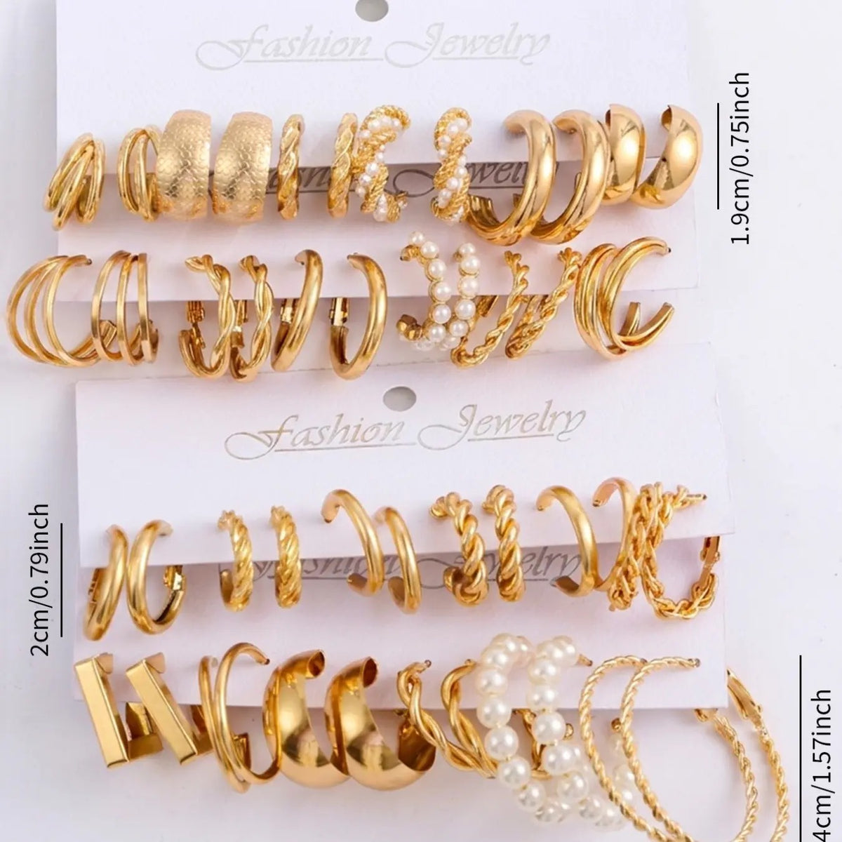 24pc Boho Textured Hoop Earring Set