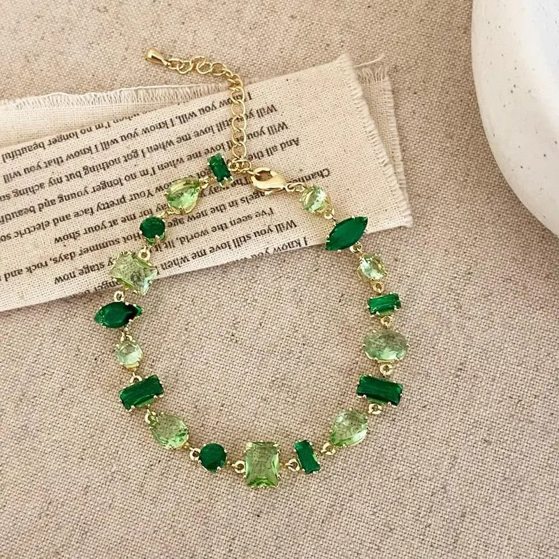 Classy Mixed Cut Rainbow CZ Bracelet