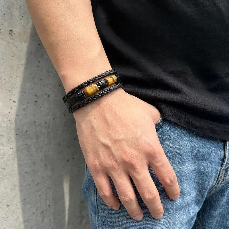 Boho Braided Tiger Eye Bracelet