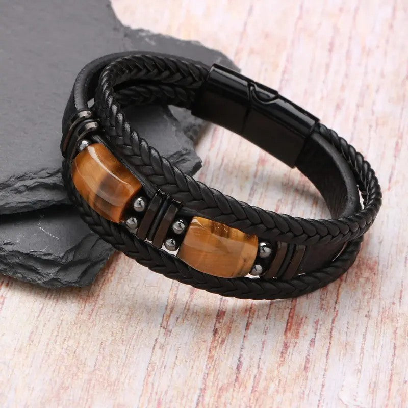 Boho Braided Tiger Eye Bracelet