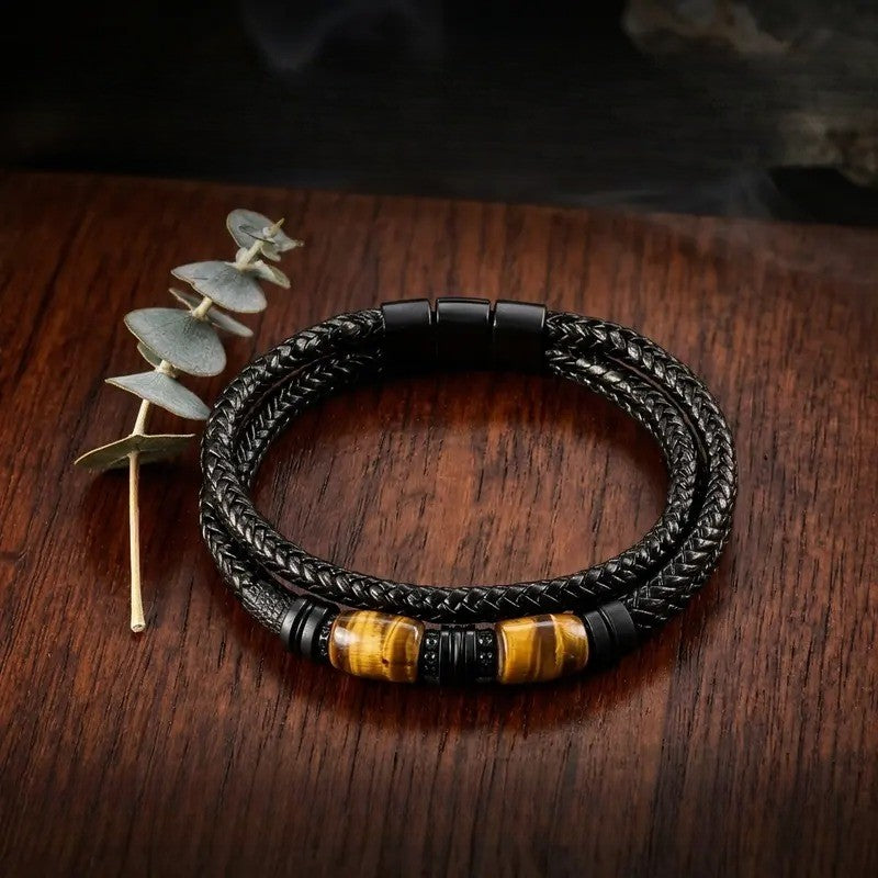 Boho Braided Tiger Eye Bracelet