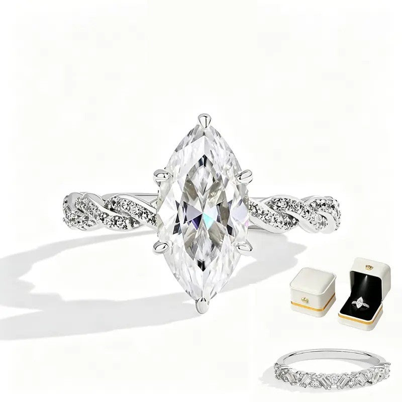 Romantic Marquise Twist Ring Set