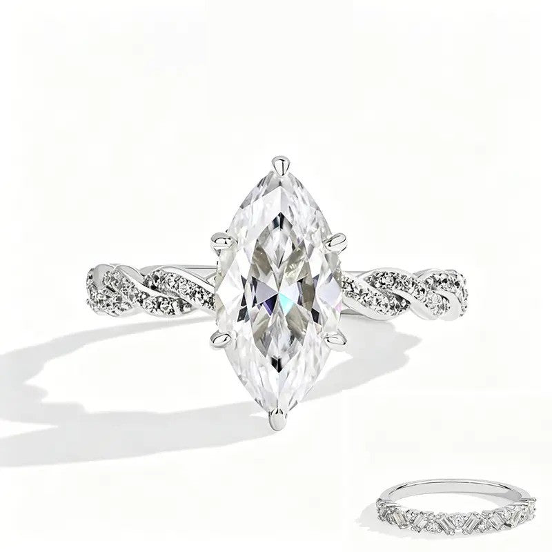 Romantic Marquise Twist Ring Set