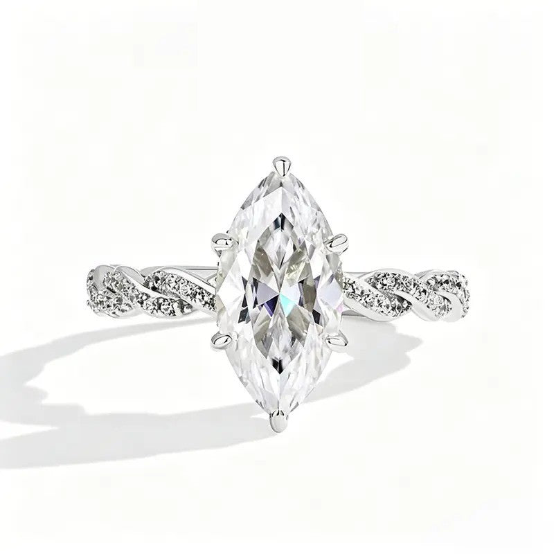 Romantic Marquise Twist Ring Set