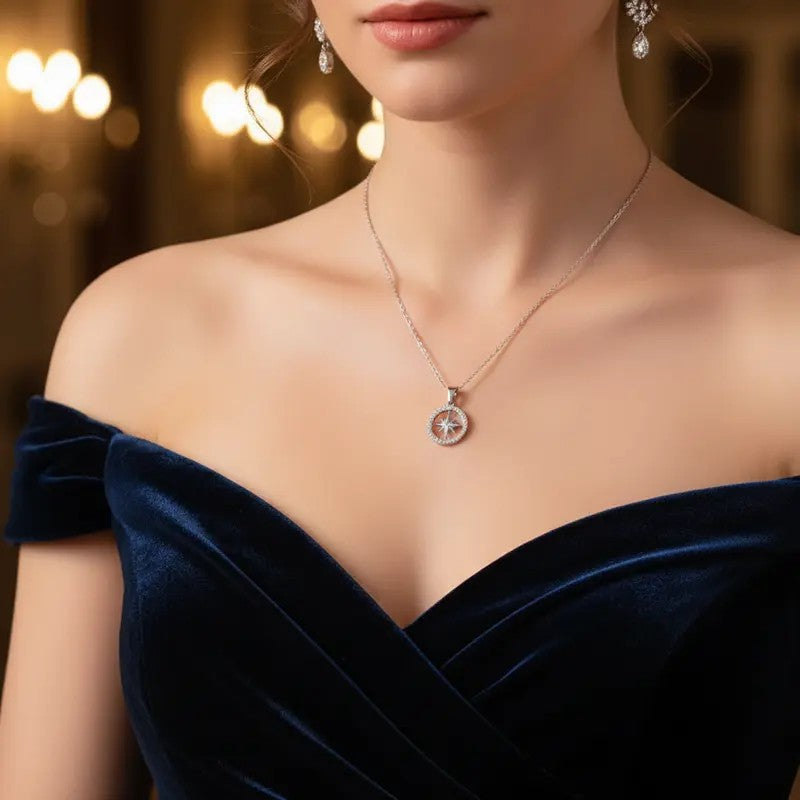 Dainty Compass Star Pendant Necklace
