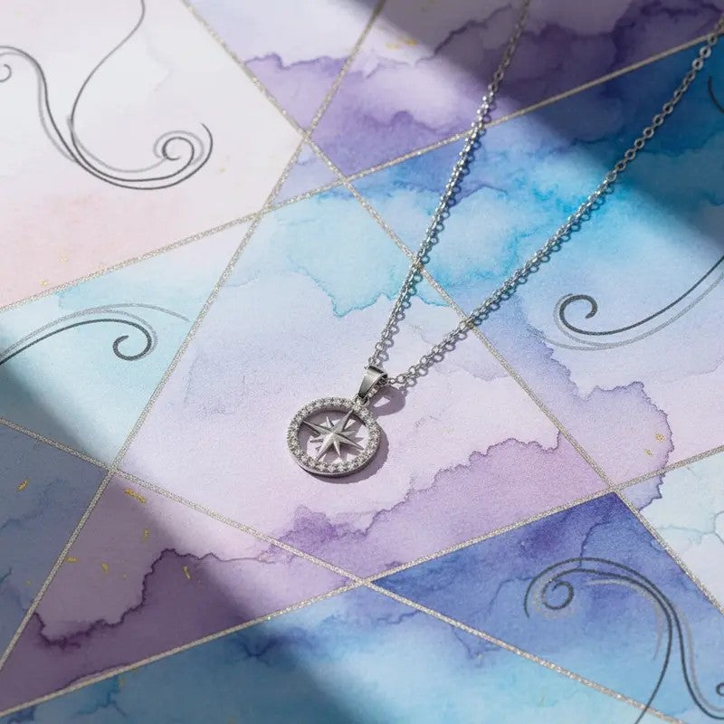 Dainty Compass Star Pendant Necklace
