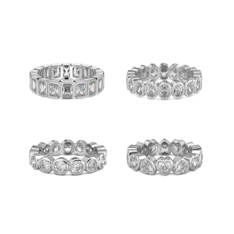 Classy Geometric Pave Ring