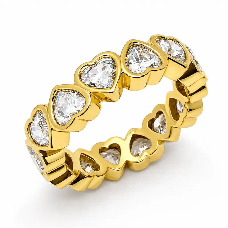 Classy Geometric Pave Ring