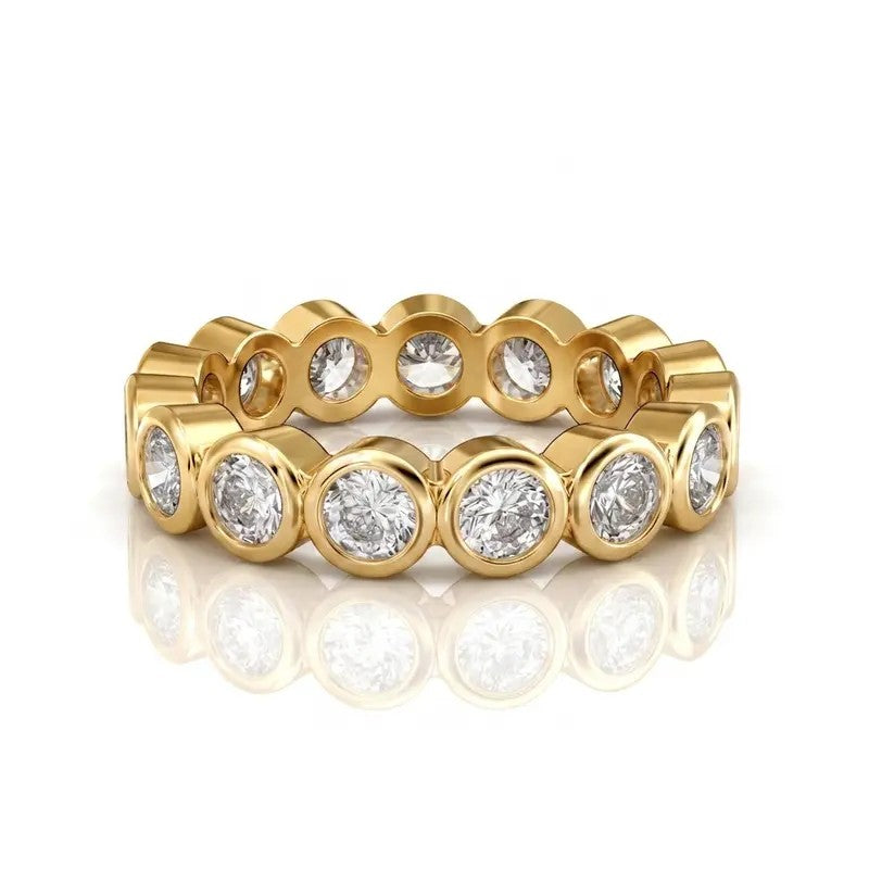 Classy Geometric Pave Ring