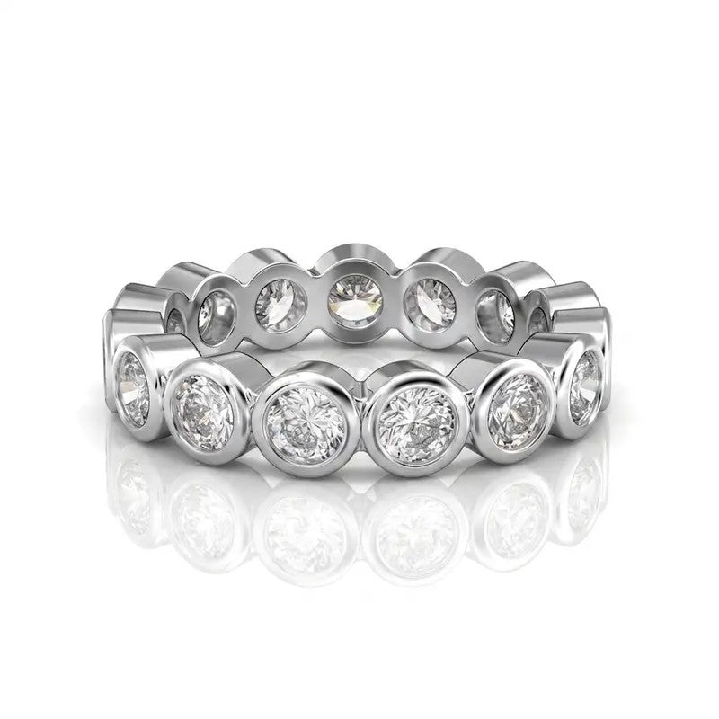 Classy Geometric Pave Ring