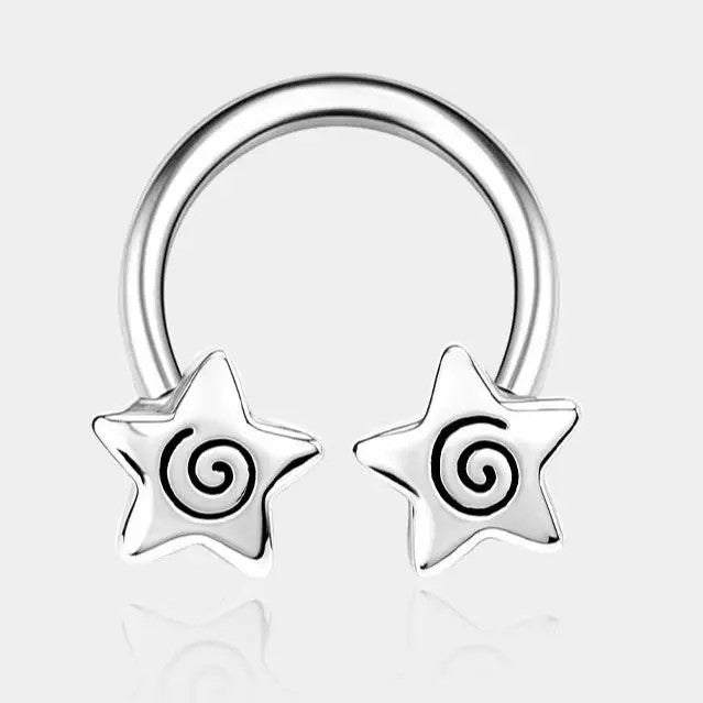 Boho Spiral Star Septum Ring