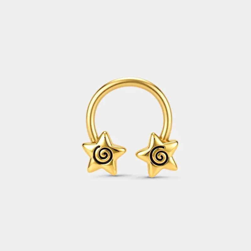 Boho Spiral Star Septum Ring