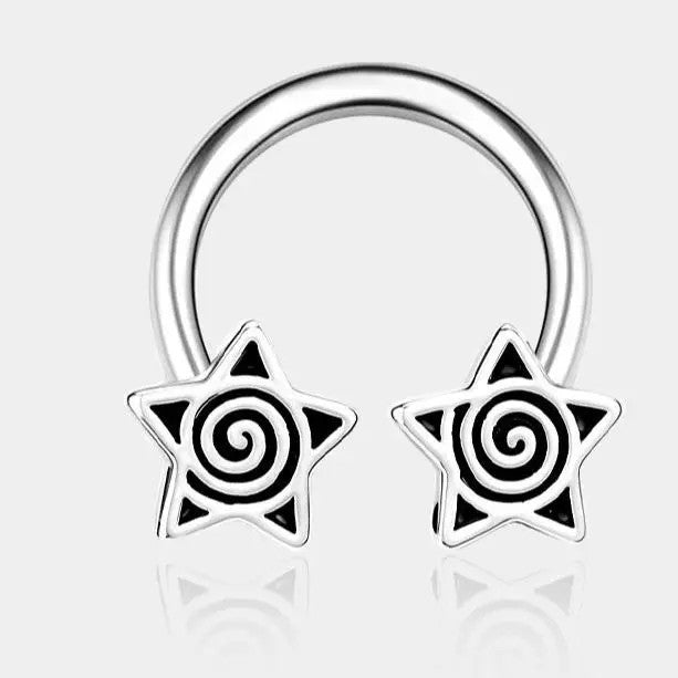 Boho Spiral Star Septum Ring