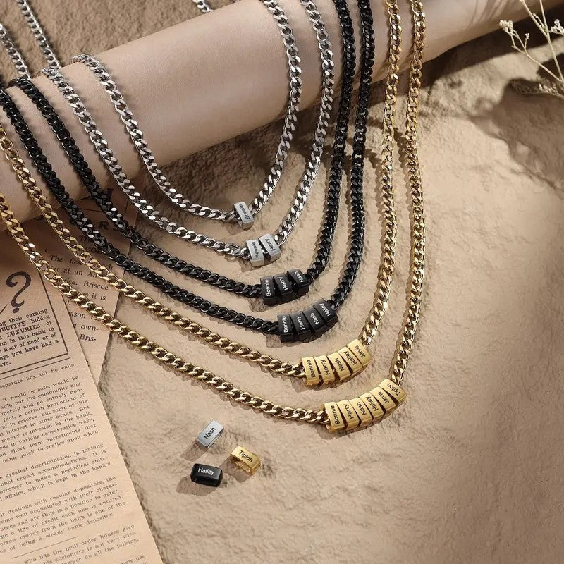 14k Dainty Custom Name Cube Necklace