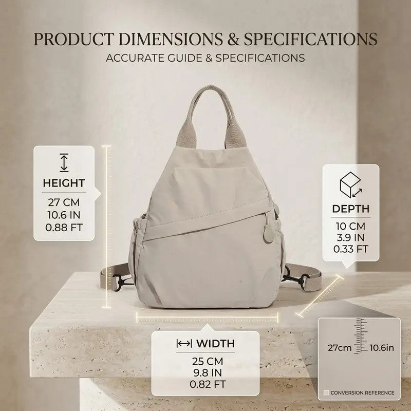 Chic Convertible Nylon Crossbody Bag
