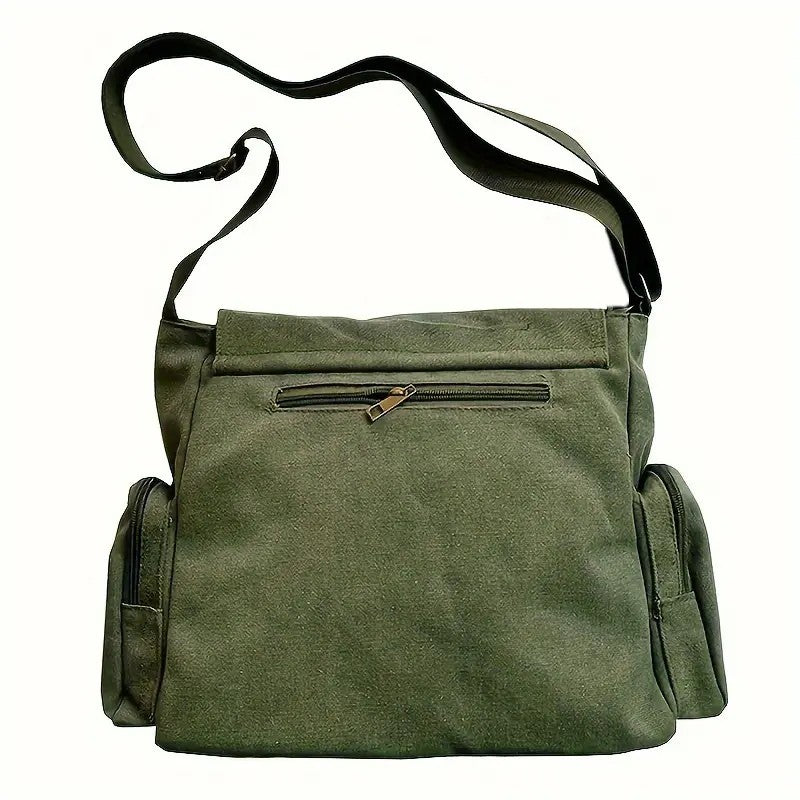 Vintage Raven Canvas Messenger Bag