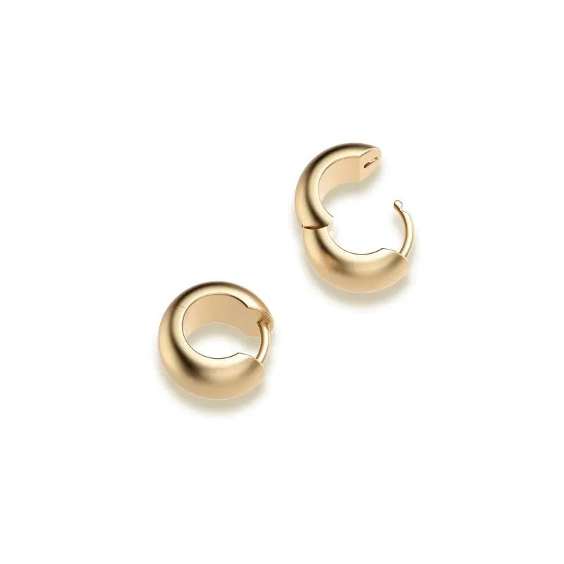 18k Classy Chunky Barrel Hoop Earrings
