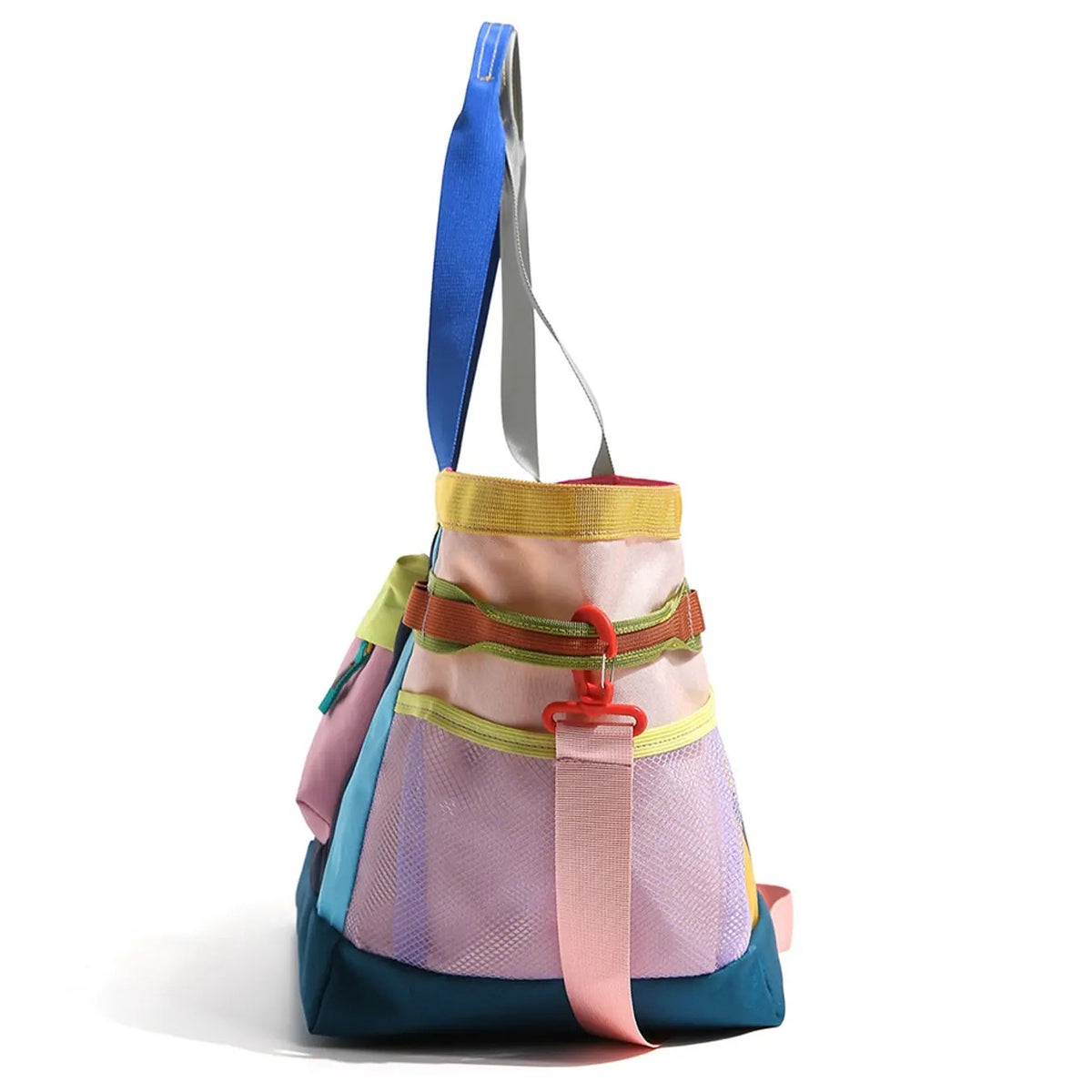 Vibrant Colorblock Multi-Pocket Tote