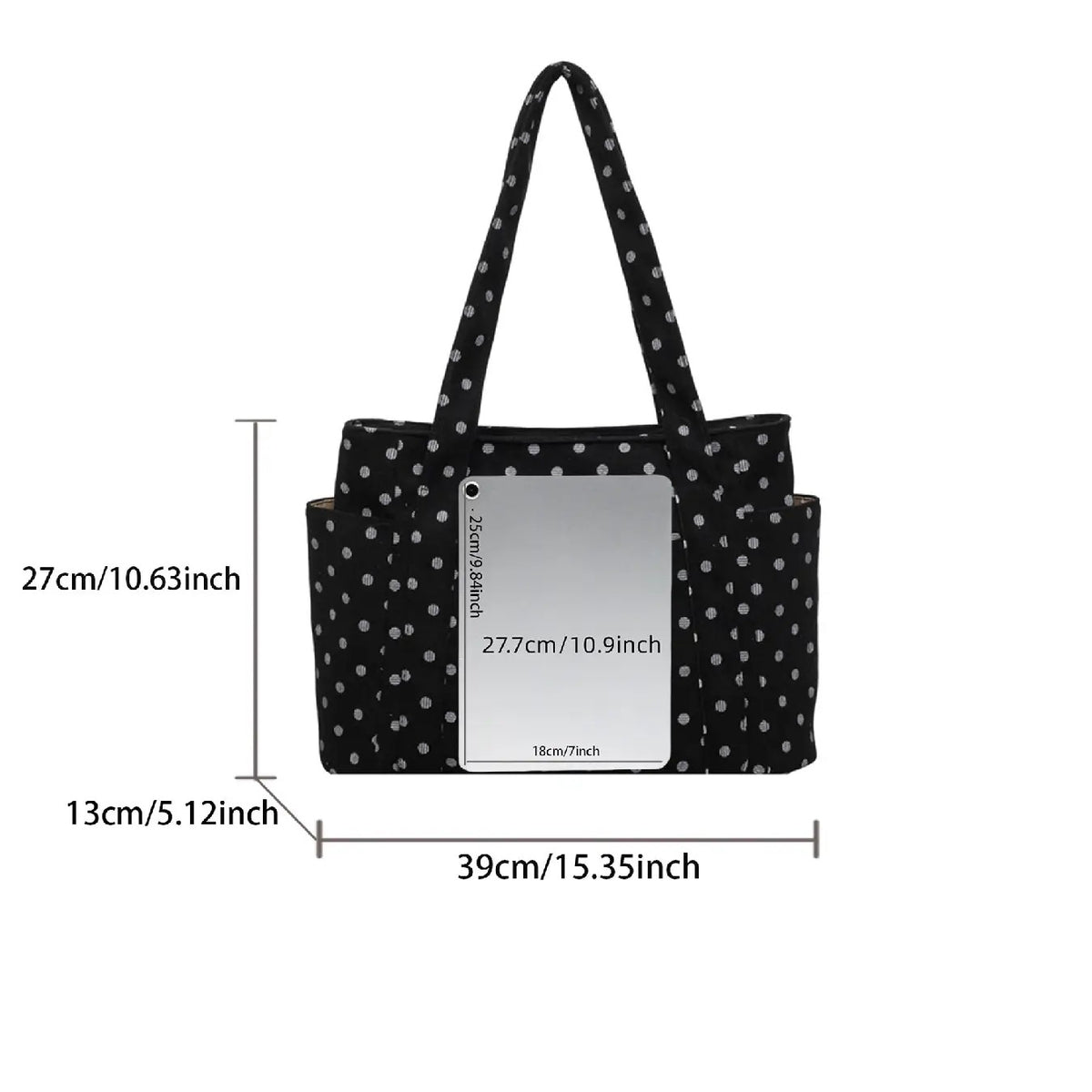 Classy Polka Dot Multi-Pocket Tote