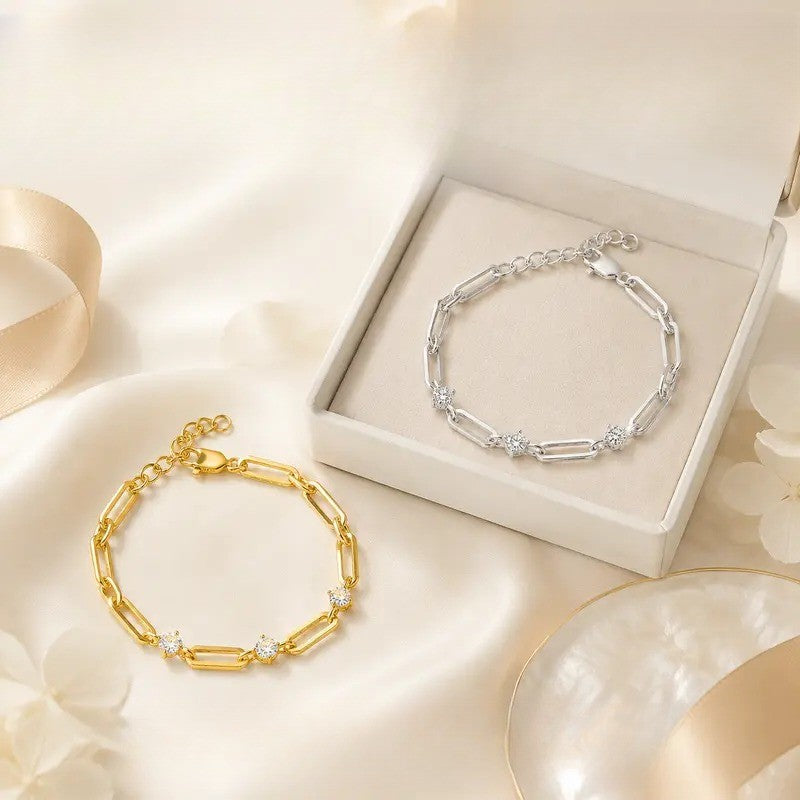 Elegant Starburst Paperclip Bracelet