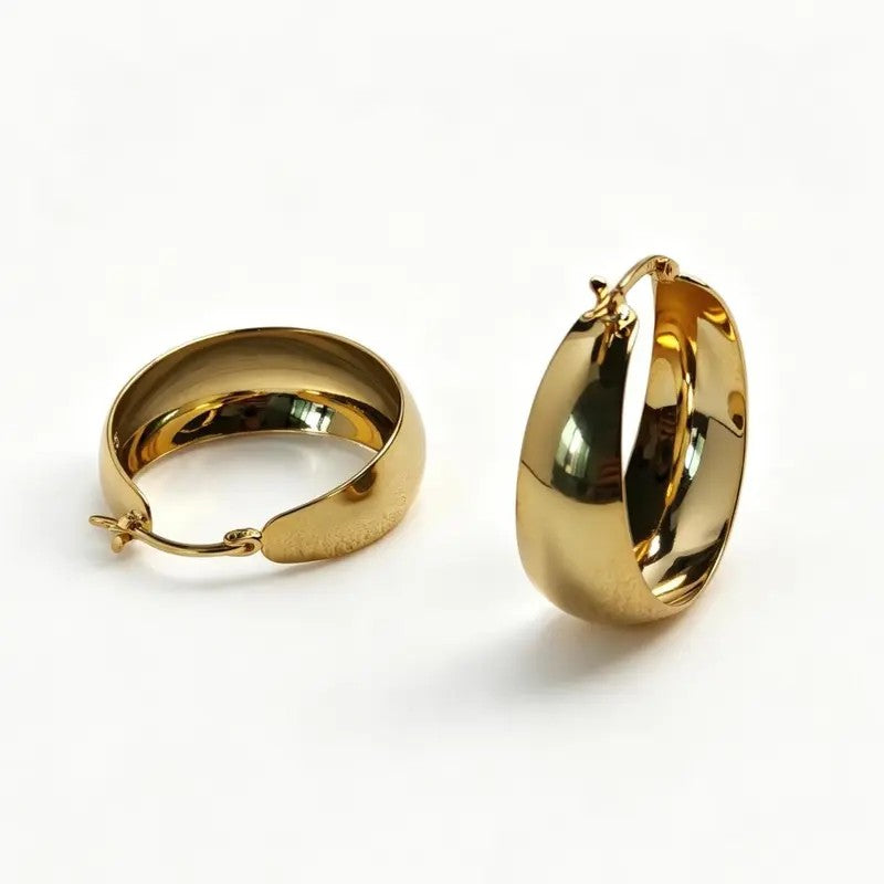 14k Classy Chunky Hoop Earrings