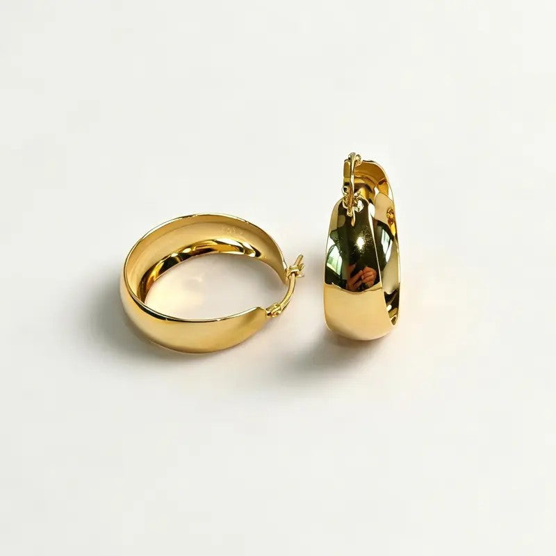 14k Classy Chunky Hoop Earrings