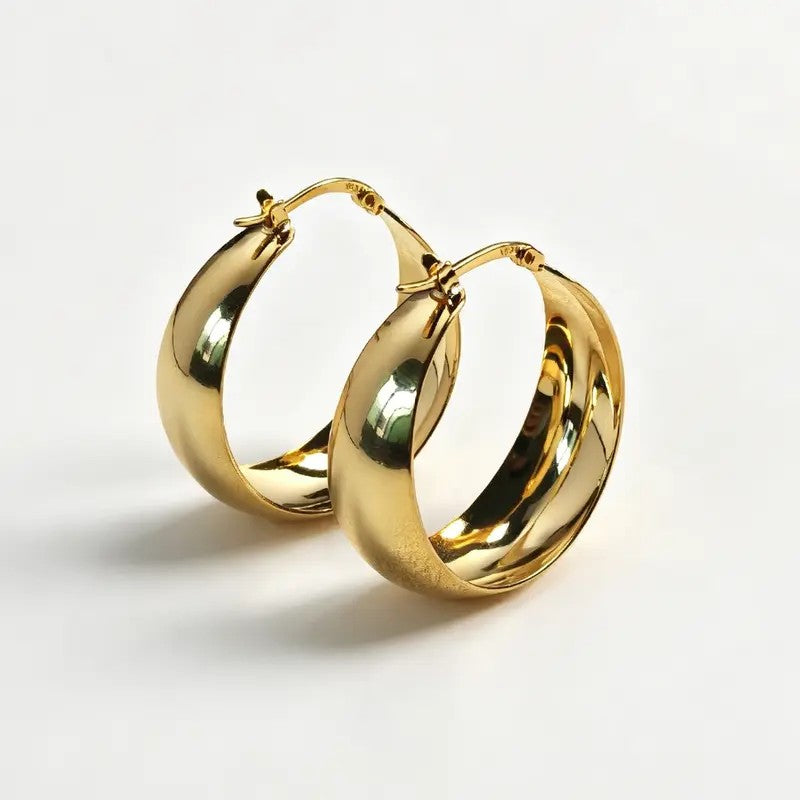 14k Classy Chunky Hoop Earrings