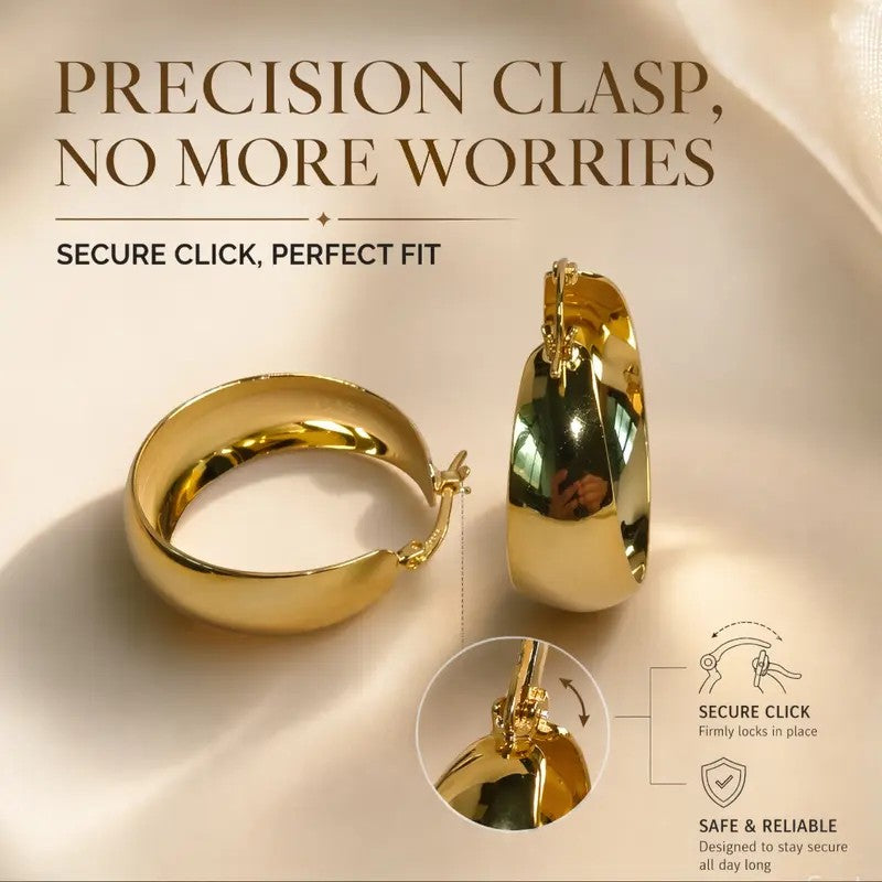 14k Classy Chunky Hoop Earrings