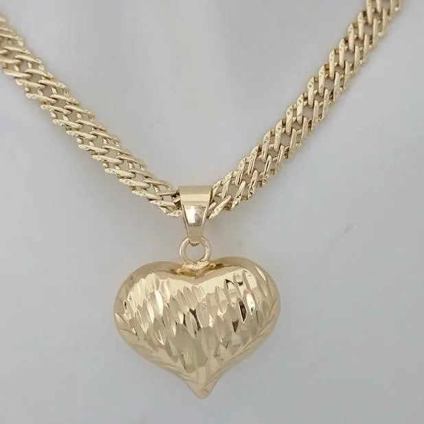 Elegant Textured Heart Necklace
