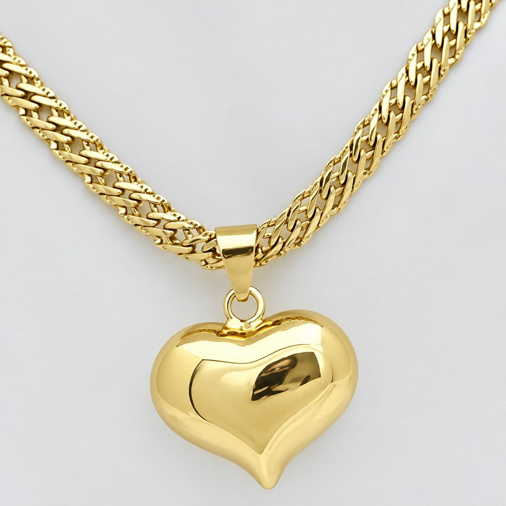 Elegant Textured Heart Necklace