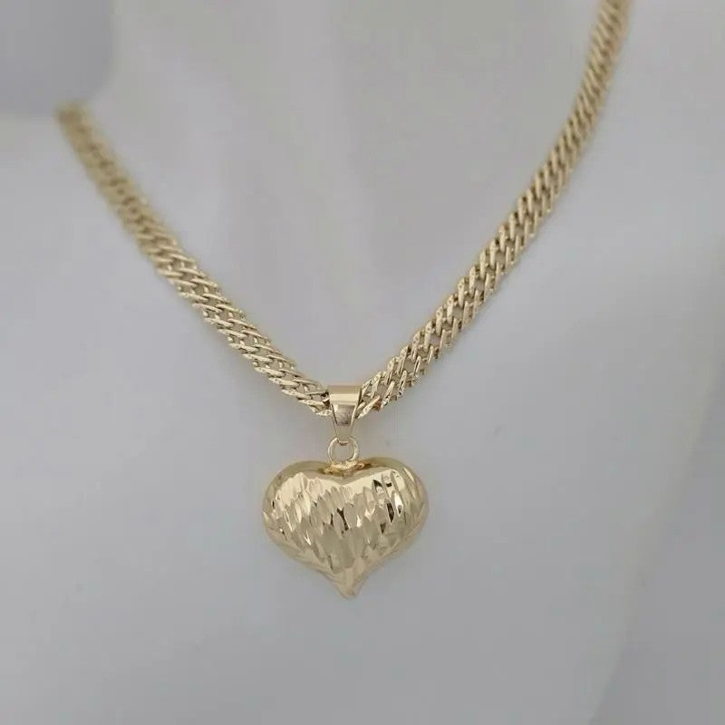 Elegant Textured Heart Necklace