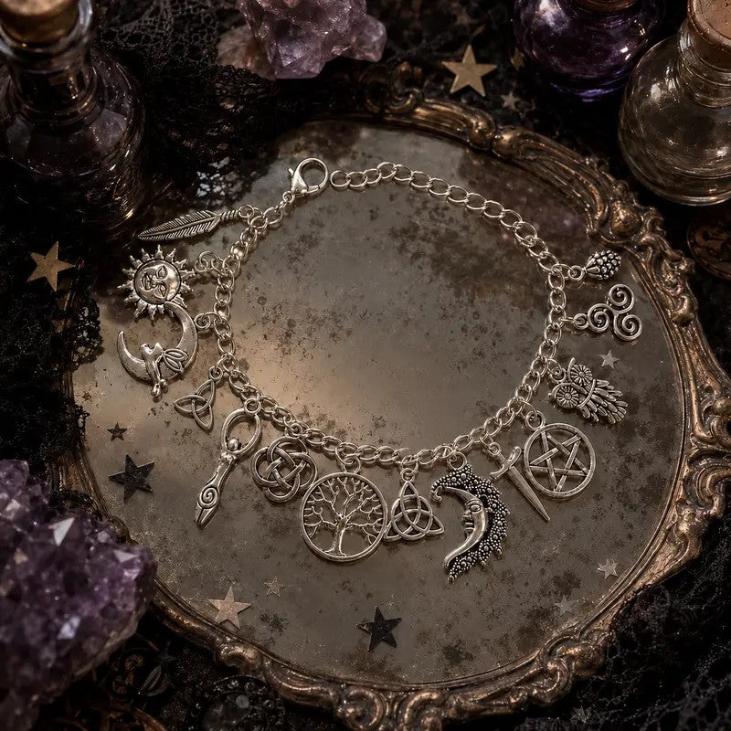 Witchy Moon Tree of Life Anklet