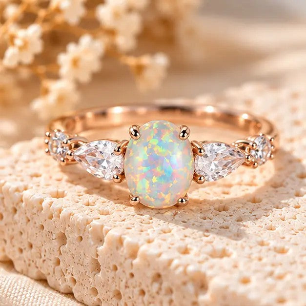 Elegant Oval Opal Ring